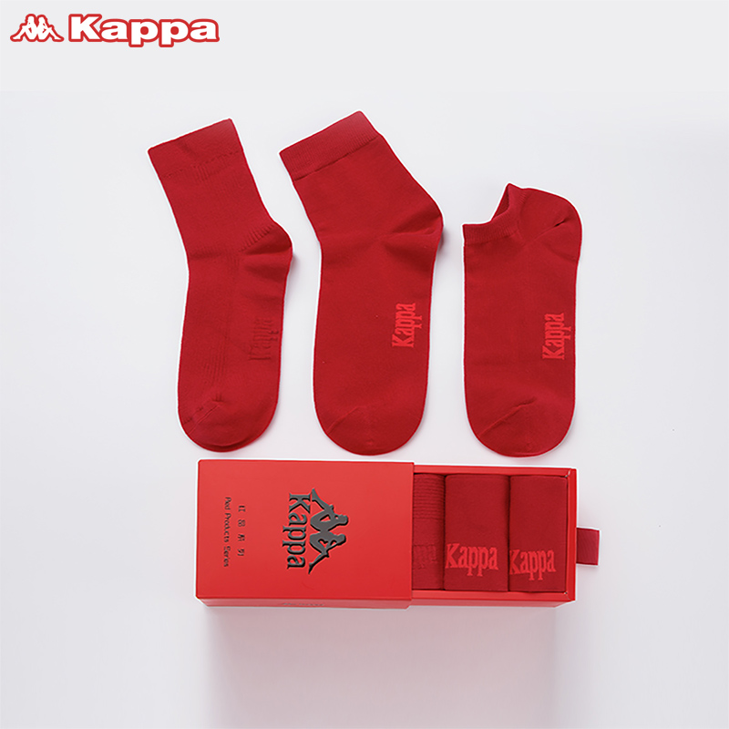 Kappa 卡帕 男士本命年限量红品中筒袜 3双装 KP9W43（赠棉质运动袜1双） 34元包邮（需领券） 买手党-买手聚集的地方