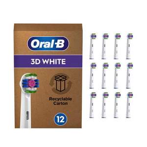 销量第一！Oral-B 欧乐B 3D White 美白型电动牙刷刷头*12支 184.24元（可3件92折，折16.75/支）