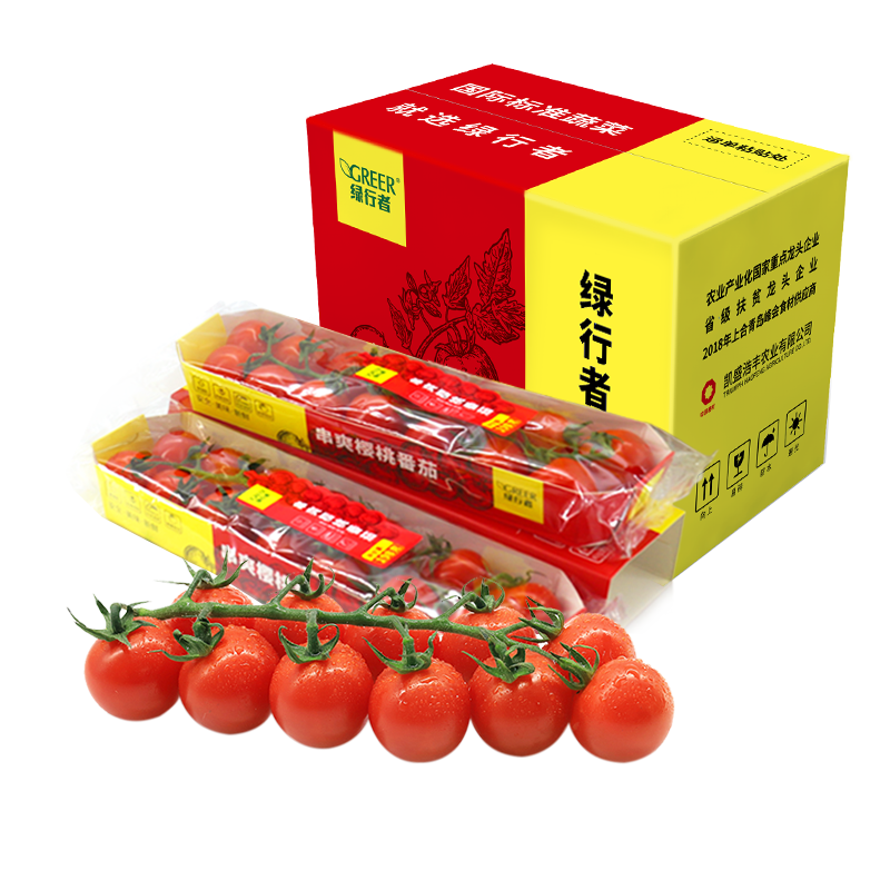 北京奥运会食材供应商，绿行者 串爽樱桃番茄礼盒装 198g*4盒 31.95元包邮（需领券） 买手党-买手聚集的地方