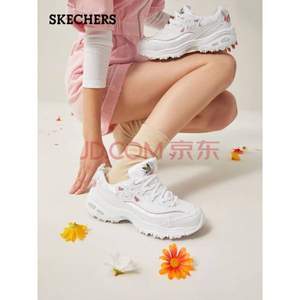 Skechers 斯凯奇 D'LITES系列 女士花朵刺绣休闲运动鞋11977
