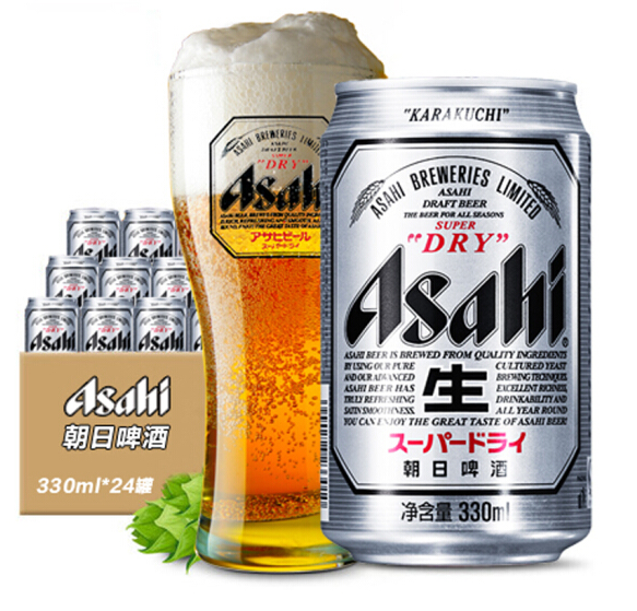 临期低价！Asahi 朝日 超爽啤酒 330mL*24听整箱装 49.9元包邮（需领券） 买手党-买手聚集的地方
