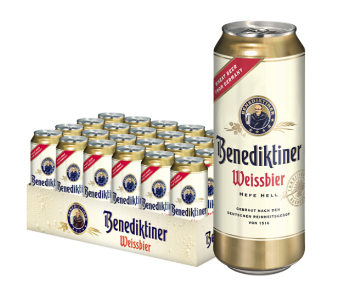 德国进口，Benedikeiner 百帝王 修道院经典小麦白啤酒 500ml*24听*2件 242元包邮（121元/件） 买手党-买手聚集的地方