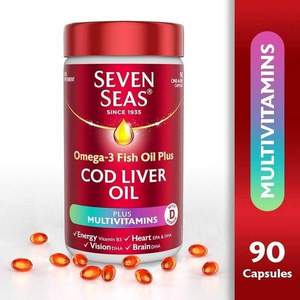 英国国民保健品牌，Seven Seas 七海 深海鳕鱼肝油+多种维生素胶囊90粒