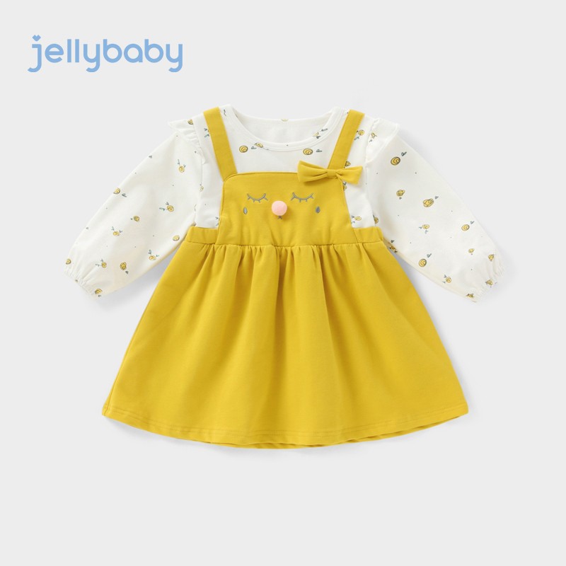 Jellybaby 杰里贝比 女童春季甜美假两件连衣裙（80~130码） 61.9元包邮（双重优惠） 买手党-买手聚集的地方
