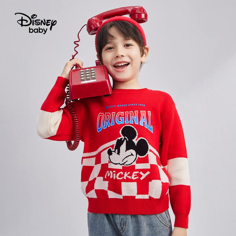 Disney Baby 迪士尼宝宝 儿童个性米奇撞色针织毛衣 多色 89.9元包邮（需用券） 买手党-买手聚集的地方