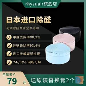 日本进口，RhysuAir 芮颂 除醛净味空净海绵单罐装 300g（送替换芯2个）