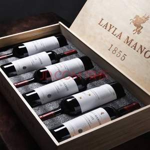 法国原瓶进口，Layla Manor 蕾拉 AOP级 14度干红葡萄酒750mL*6支礼盒装