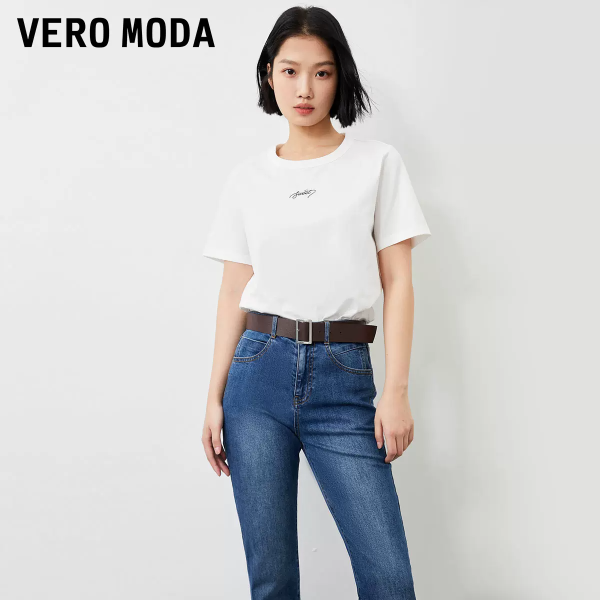 Vero Moda 2023早春新款简约纯棉女士圆领短袖T恤*2件  4色 99元包邮（49.5元/件） 买手党-买手聚集的地方