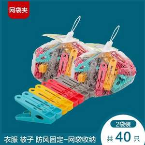 茶花 塑料晾晒夹子 40个
