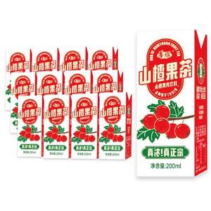 32年经典品牌，华旗 山楂果茶果肉饮料利乐包 200ml*12盒