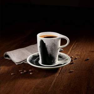 Villeroy & Boch 德国唯宝 浓情咖啡·唤醒 水墨风咖啡杯碟2件套380mL