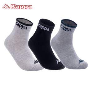 Kappa 卡帕 男款休闲运动袜 3双