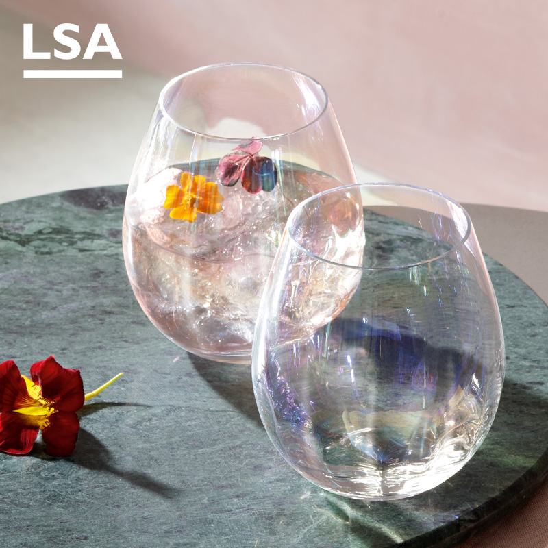 波兰进口，LSA International pearl珍珠系列 珍珠母贝幻彩水晶玻璃杯 425ml*2个 159.75元包邮（79.87元/个） 买手党-买手聚集的地方