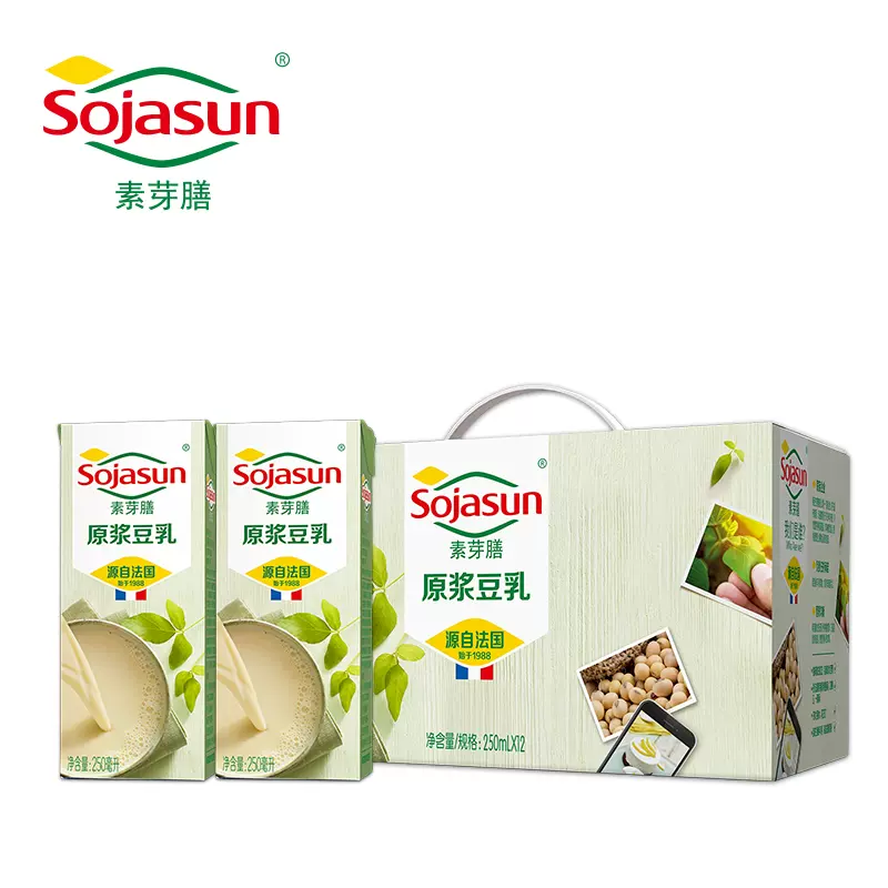 Sojasun 素芽膳 高端植物奶原浆豆乳 250ml*12盒