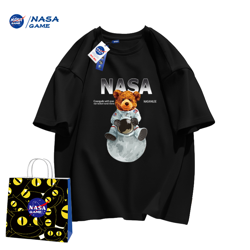 NASA GAME 官网联名款2023新款男女童纯棉短袖T恤 3件（100~150码）多花色 59.9元包邮（19.9元/件） 买手党-买手聚集的地方