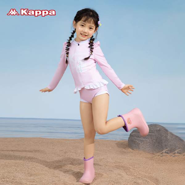 Kappa 卡帕 2023年夏新款 女童印花长袖防晒分体泳衣 KP235095-2 49.9元包邮（需领券） 买手党-买手聚集的地方