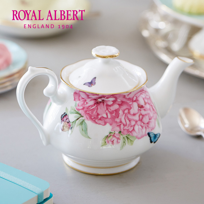 米兰达可儿联名款，Royal Albert 皇家阿尔伯特 友谊系列 22K金镶边骨瓷茶壶450ML
