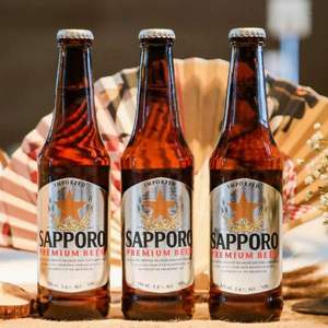 Sapporo 三宝乐 日本风味 札幌啤酒330mL*24瓶 赠洗漱包