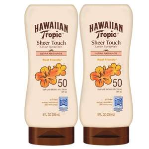 国际皮肤癌基金会推荐 Hawaiian Tropic 夏威夷 防水保湿防晒乳液 SPF50 236ml*2瓶