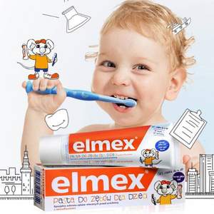 欧洲原装进口，Elmex艾美适 0-6岁儿童洁齿专效防蛀乳牙牙膏 50mL/61g*4支
