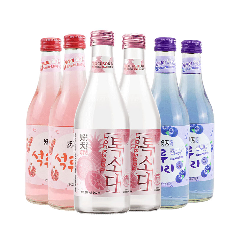 韩国进口 好天好饮 混合口味 果味烧酒360mL*6瓶组合装 69元包邮（双重优惠） 买手党-买手聚集的地方