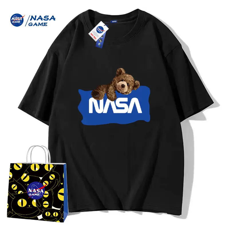 NASA GAME 官网联名款2023新款情侣纯棉短袖T恤 4件 多花色