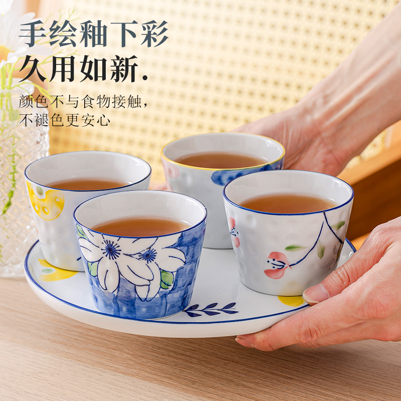 釉下彩，宋青窑 日式陶瓷和风小茶杯 170ml*6只 19.9元包邮（拍6件） 买手党-买手聚集的地方