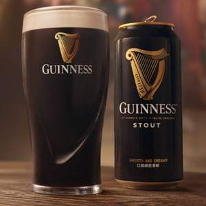 新低！爱尔兰酿造 GUINNESS 健力士 Stout司陶特 醇黑啤酒 440mL*8听