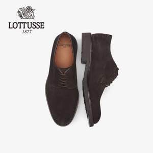 西班牙百年品牌，lottusse 乐途仕 L7234 真皮手工绒面商务男士德比鞋