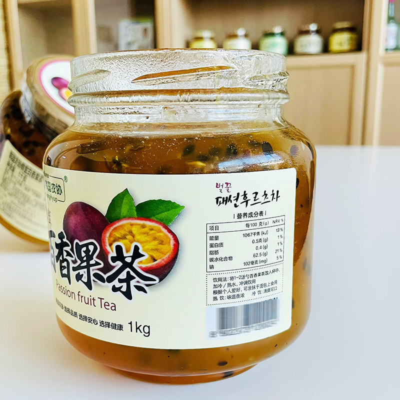 韩国原装进口，韩国农协 蜂蜜百香果茶 1kg 新低28元包邮（双重优惠） 买手党-买手聚集的地方