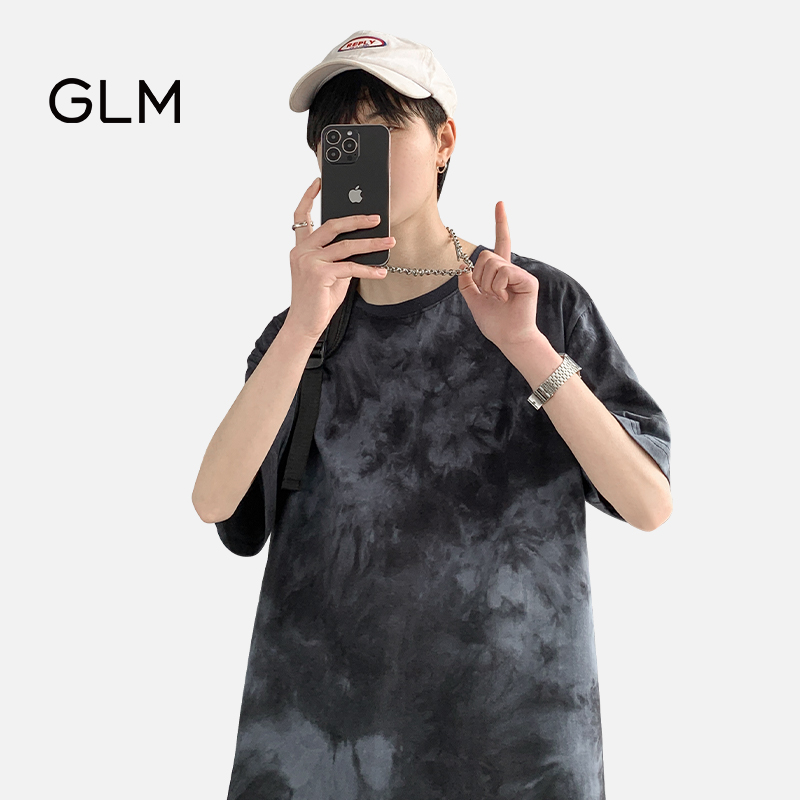 森马旗下轻商务潮牌，GLM 男士扎染印花纯棉短袖T恤 3件 多花色