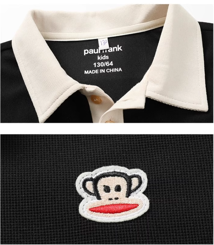 Paul Frank 大嘴猴 2023夏季新款男女童短袖POLO衫套装（110~160码）多款 39.9元包邮（需领券） 买手党-买手聚集的地方
