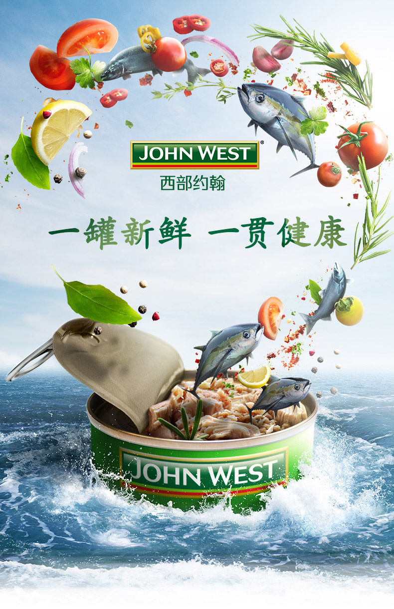 百年全球海鲜品牌，John West 西部约翰 金枪鱼罐头95g*4罐 多口味 49.9元包邮（需领券） 买手党-买手聚集的地方