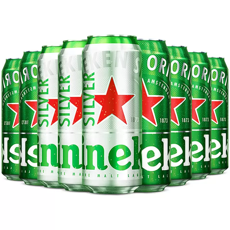Heineken 喜力 拉罐啤酒 500ml*9罐（经典6罐+星银3罐）