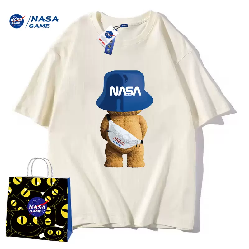 NASA GAME 官网联名款2023新款情侣纯棉短袖T恤 2件 多花色 49.8元包邮（24.9元/件） 买手党-买手聚集的地方