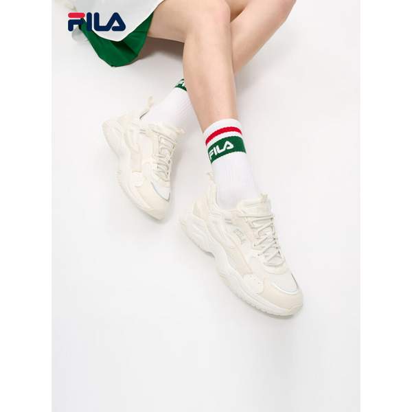 韩国进口，FILA 斐乐 Rayflide系列 女士羊皮拼接复古运动月牙鞋 3色 370.27元包税包邮（下单立减） 买手党-买手聚集的地方