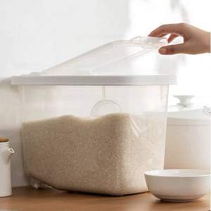 茶花 带滑轮翻盖食品级米桶 10斤
