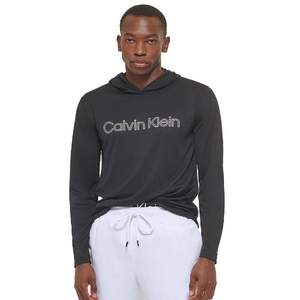 带UPF 40+防护，Calvin Klein 卡尔文·克莱恩 男式连帽长袖T恤