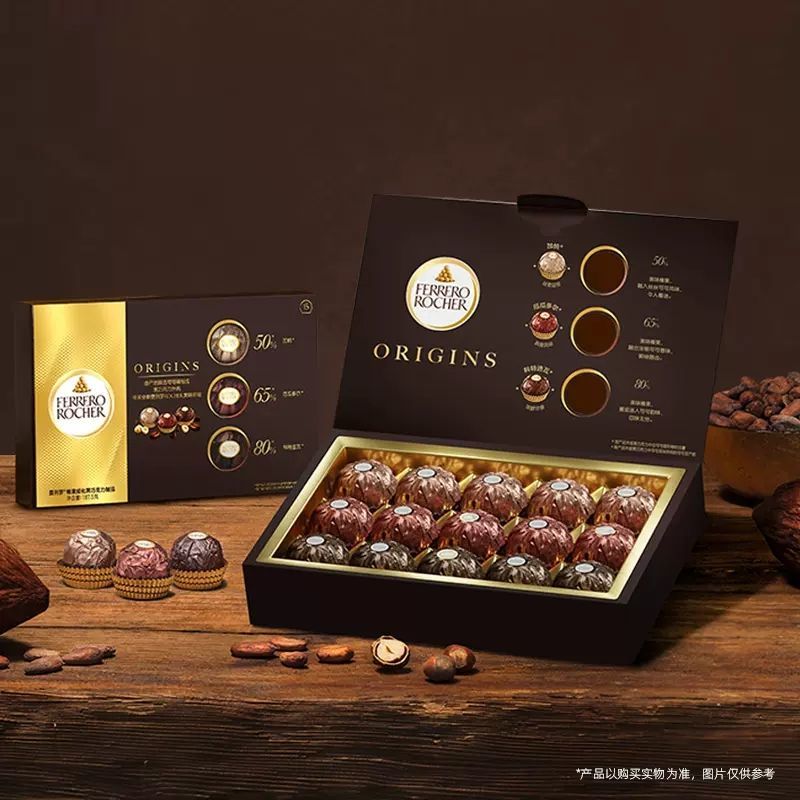 费列罗首款高端黑巧系列，Ferrero Rocher 黑金三重奏 榛果威化黑巧克力 15粒装 史低59.9元包邮（需领券） 买手党-买手聚集的地方