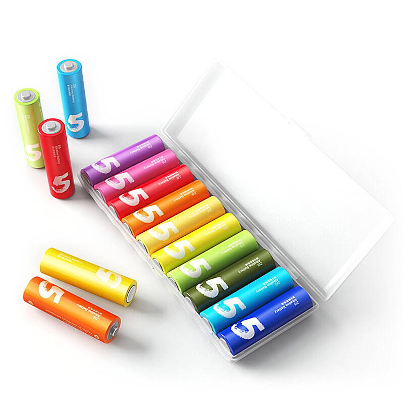 ZMI 紫米 5号/7号彩虹碱性电池10粒 带收纳盒 9.9元包邮（需领券） 买手党-买手聚集的地方