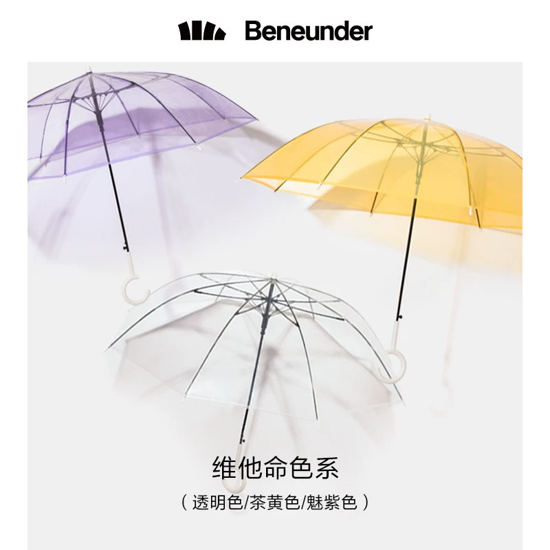 BENEUNDER 蕉下 BU9087 透彩系列 直柄透明雨伞 29元包邮（双重优惠） 买手党-买手聚集的地方