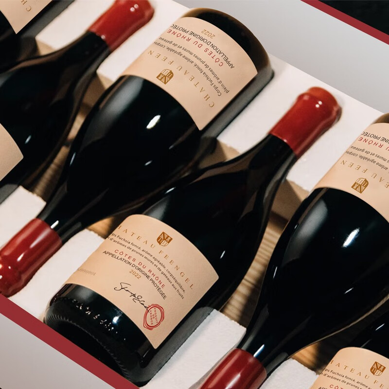 Philippe Borlais 菲利宝莱 法国原瓶进口AOP级 手工蜡封 枫歌古堡15度干红葡萄酒750mL*6瓶 礼盒装