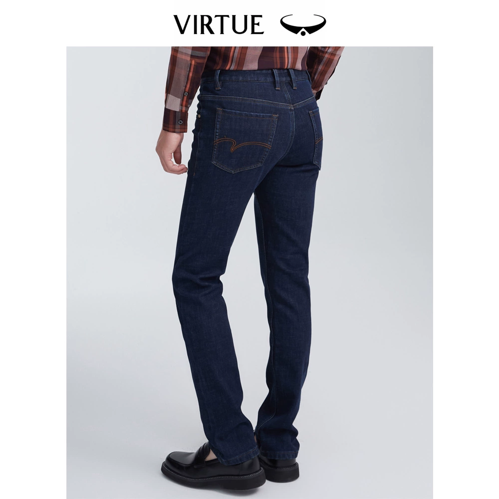 Virtue 富绅 男士加绒直筒牛仔裤