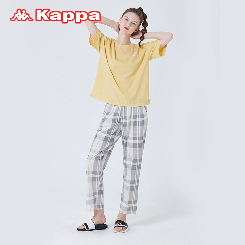 Kappa 2023秋季新品 女士棉质格子家居服套装 2色 89元包邮（需领券） 买手党-买手聚集的地方