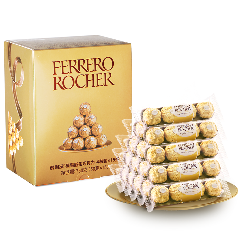 Rocher 费列罗 榛果威化巧克力 60粒礼盒装 148元包邮（需领券） 买手党-买手聚集的地方