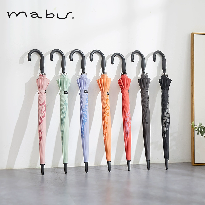 日本人气雨伞品牌，Mabu 16根骨轻便半自动长柄晴雨伞 多色 38元包邮 买手党-买手聚集的地方