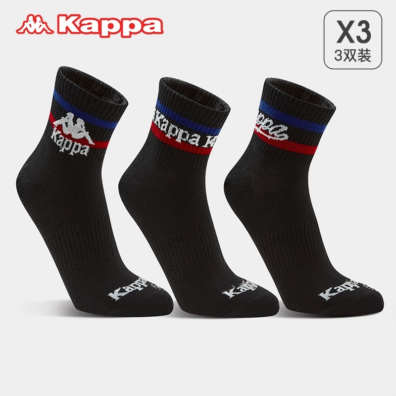 Kappa 2023秋冬情侣款运动中筒棉袜 3双 3色 新低28.6元包邮 买手党-买手聚集的地方