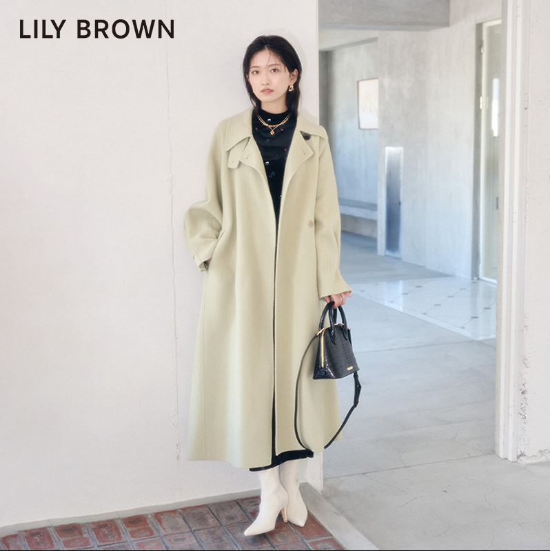 Lily Brown 莉莉布朗 2023新品气质翻领系带长款羊毛呢大衣 LWFC235004 1038.68元（国内3120元） 买手党-买手聚集的地方
