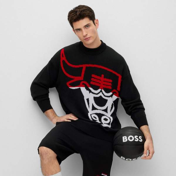 BOSS Hugo Boss 雨果·博斯 NBA联名款 男士羊毛混纺针织套头衫50480082