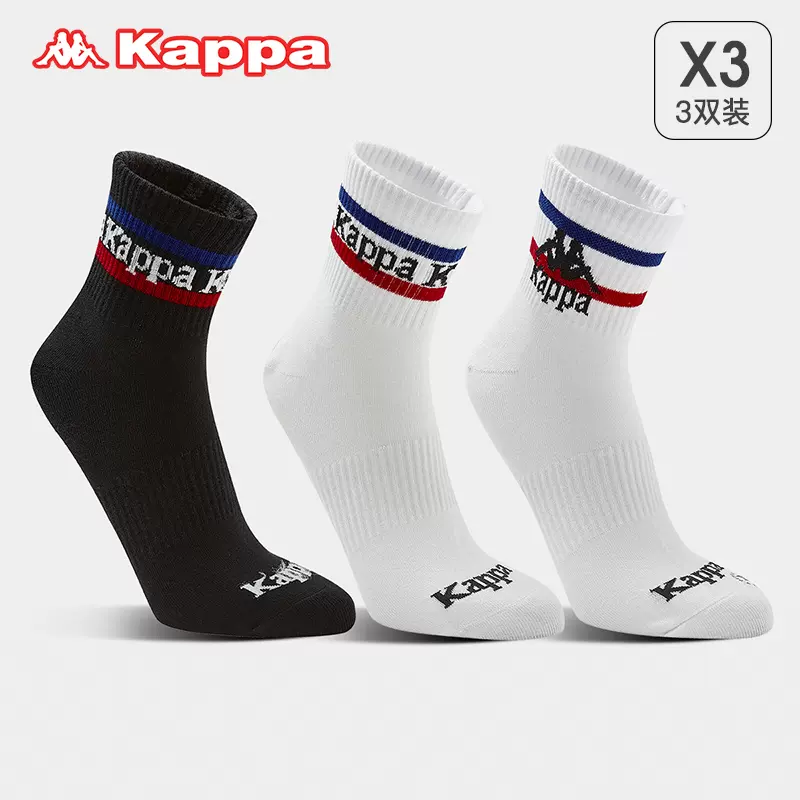 Kappa 2023秋冬情侣款运动中筒棉袜 3双  3色 29元包邮 买手党-买手聚集的地方